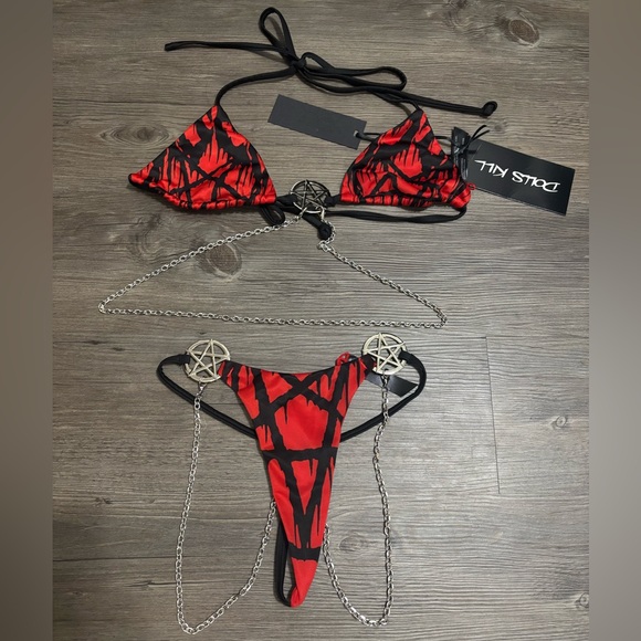 Dolls Kill Other - NWT Dolls Kill / Widow Pentagram Fan Bikini Set